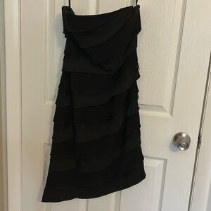 Little black dress: strapless cocktail dress